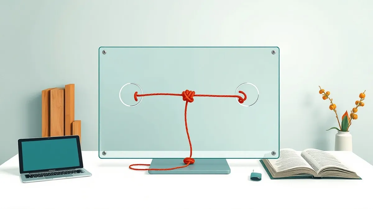 Illustration: A transparent glass flowchart sits on a clean white table.